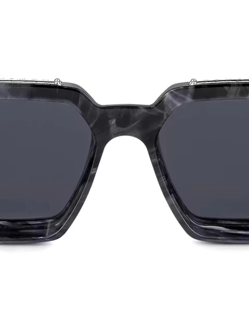 Louis Vuitton Gray Marbled Square Sunglasses with Silver Trim
